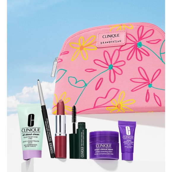 Clinique Makeup Set with Pink Floral Bag - Picture 2 of 5